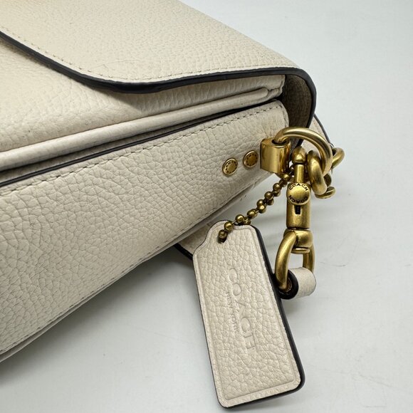 COACH Cassie 19 pebbled leather top handle small crossbody bag - White - Picture 12 of 14